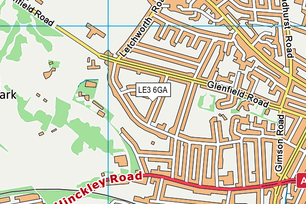 LE3 6GA map - OS VectorMap District (Ordnance Survey)