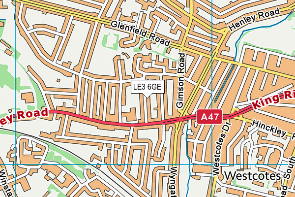 LE3 6GE map - OS VectorMap District (Ordnance Survey)