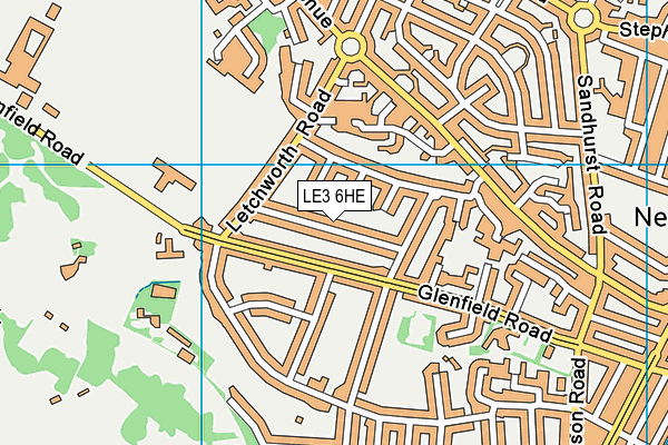 LE3 6HE map - OS VectorMap District (Ordnance Survey)