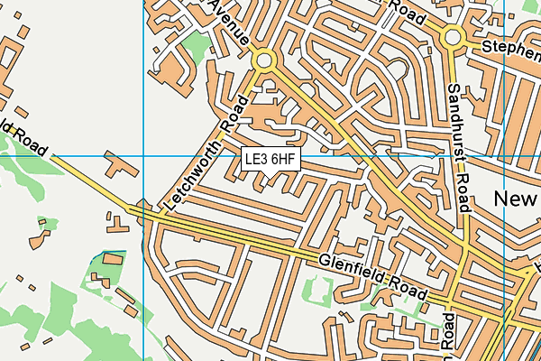 LE3 6HF map - OS VectorMap District (Ordnance Survey)