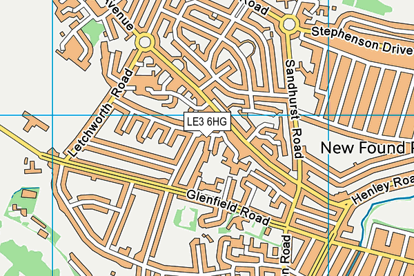 LE3 6HG map - OS VectorMap District (Ordnance Survey)