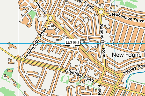 LE3 6HJ map - OS VectorMap District (Ordnance Survey)