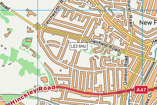 LE3 6HU map - OS VectorMap District (Ordnance Survey)