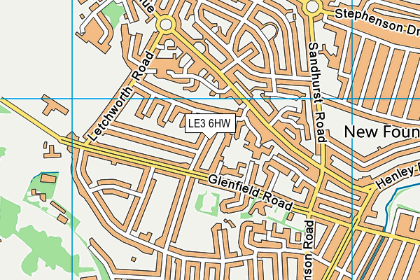 LE3 6HW map - OS VectorMap District (Ordnance Survey)