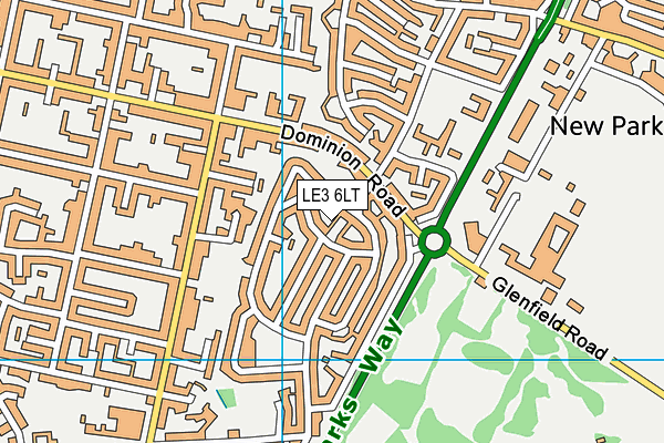 LE3 6LT map - OS VectorMap District (Ordnance Survey)