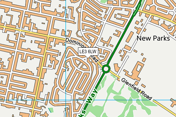 LE3 6LW map - OS VectorMap District (Ordnance Survey)