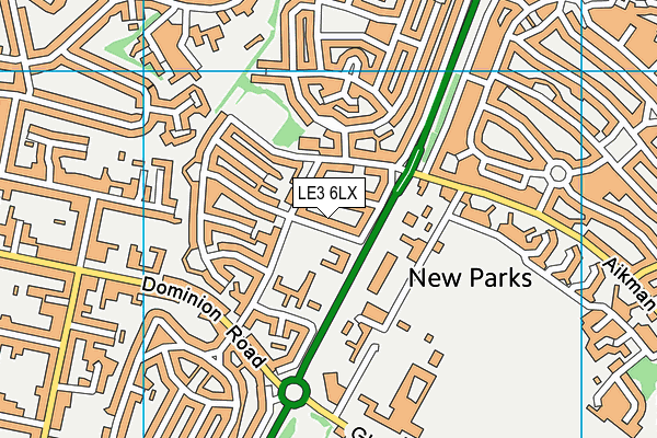 LE3 6LX map - OS VectorMap District (Ordnance Survey)