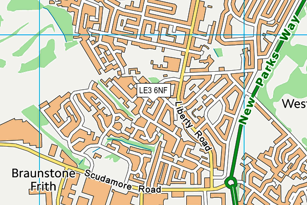 Braunstone Frith School (Closed) map (LE3 6NF) - OS VectorMap District (Ordnance Survey)
