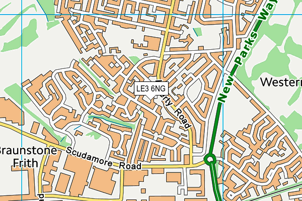 LE3 6NG map - OS VectorMap District (Ordnance Survey)
