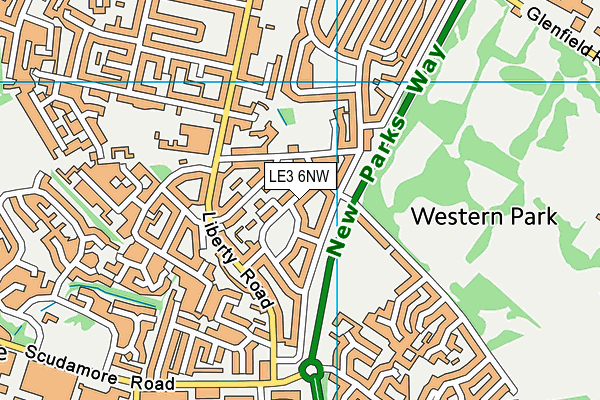 LE3 6NW map - OS VectorMap District (Ordnance Survey)