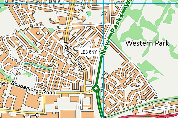 LE3 6NY map - OS VectorMap District (Ordnance Survey)