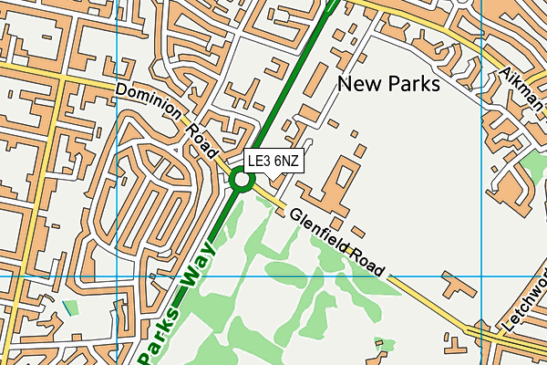 LE3 6NZ map - OS VectorMap District (Ordnance Survey)
