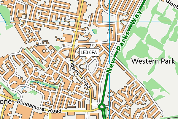 LE3 6PA map - OS VectorMap District (Ordnance Survey)