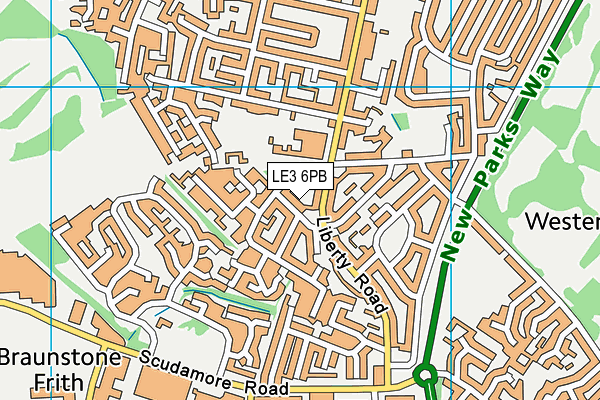 LE3 6PB map - OS VectorMap District (Ordnance Survey)
