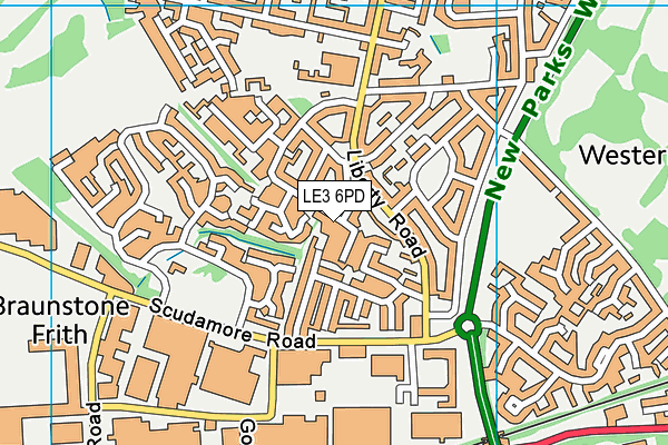 LE3 6PD map - OS VectorMap District (Ordnance Survey)