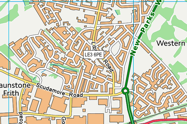 LE3 6PE map - OS VectorMap District (Ordnance Survey)