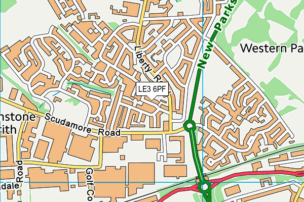 LE3 6PF map - OS VectorMap District (Ordnance Survey)