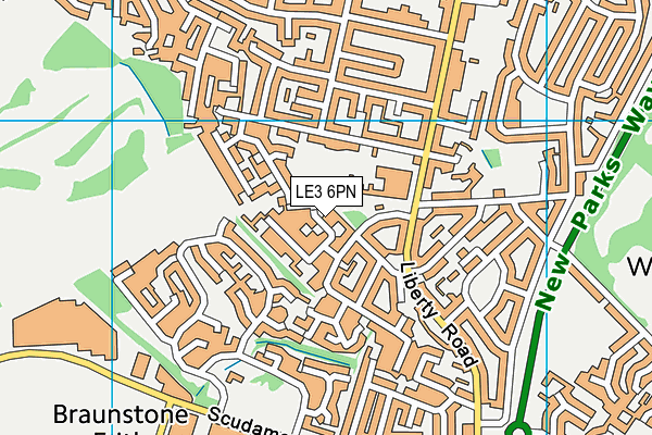 LE3 6PN map - OS VectorMap District (Ordnance Survey)