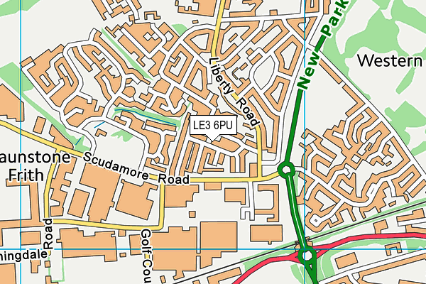 LE3 6PU map - OS VectorMap District (Ordnance Survey)