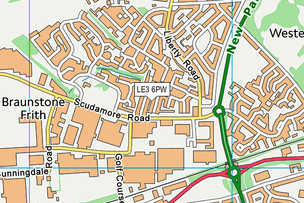 LE3 6PW map - OS VectorMap District (Ordnance Survey)