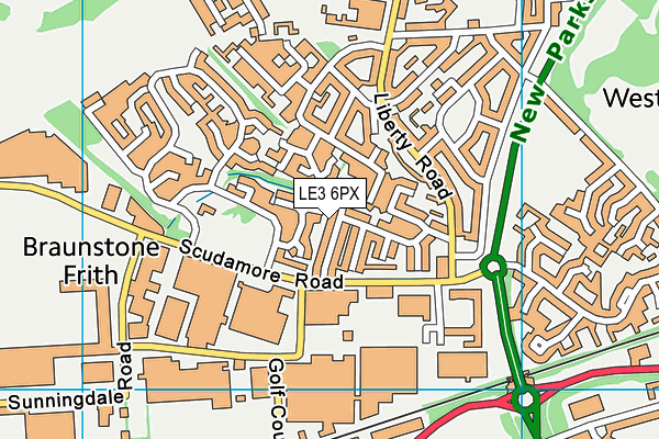 LE3 6PX map - OS VectorMap District (Ordnance Survey)