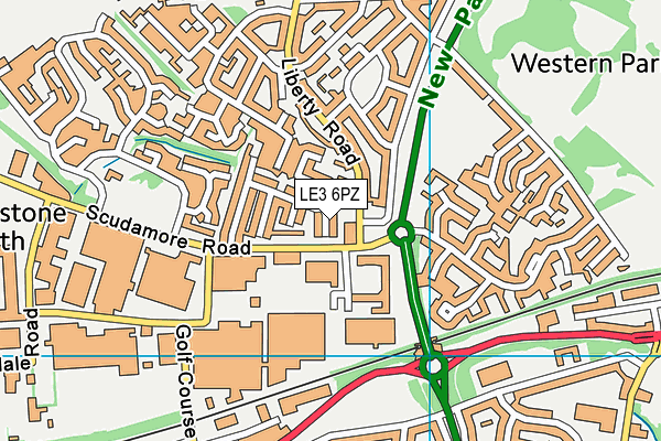 LE3 6PZ map - OS VectorMap District (Ordnance Survey)