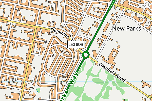 LE3 6QB map - OS VectorMap District (Ordnance Survey)