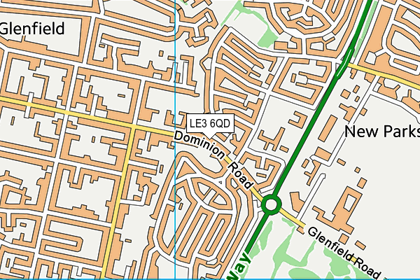 LE3 6QD map - OS VectorMap District (Ordnance Survey)