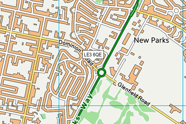 LE3 6QE map - OS VectorMap District (Ordnance Survey)