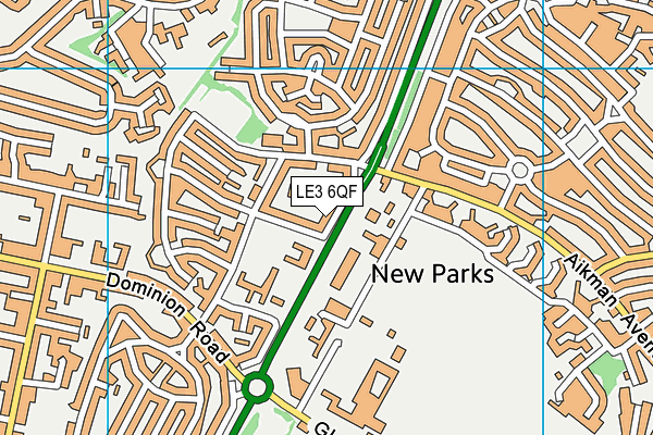 LE3 6QF map - OS VectorMap District (Ordnance Survey)