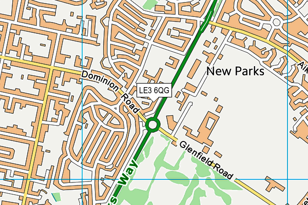 LE3 6QG map - OS VectorMap District (Ordnance Survey)