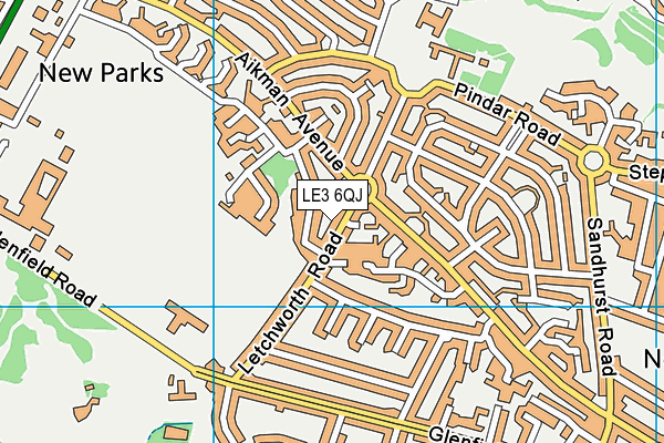 LE3 6QJ map - OS VectorMap District (Ordnance Survey)