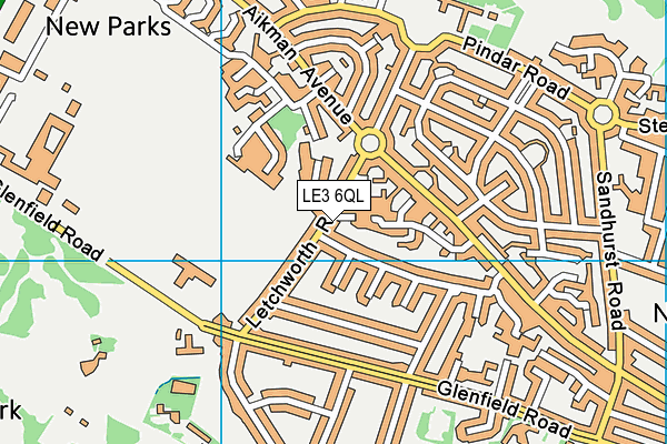 LE3 6QL map - OS VectorMap District (Ordnance Survey)