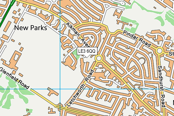 LE3 6QQ map - OS VectorMap District (Ordnance Survey)