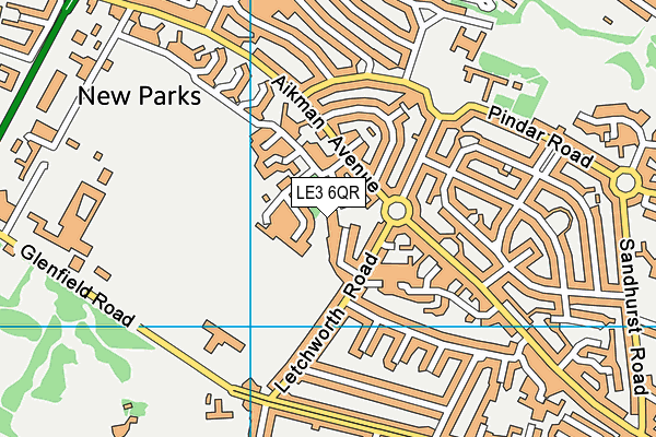 LE3 6QR map - OS VectorMap District (Ordnance Survey)