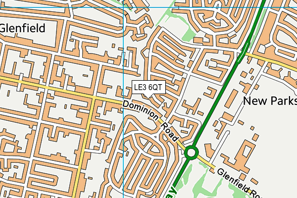 LE3 6QT map - OS VectorMap District (Ordnance Survey)