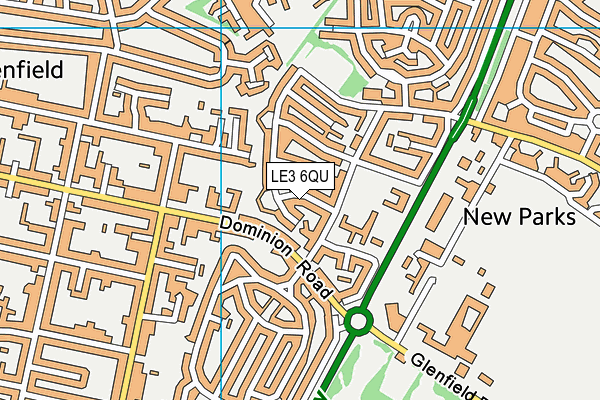 LE3 6QU map - OS VectorMap District (Ordnance Survey)