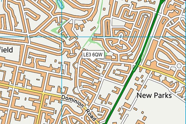 LE3 6QW map - OS VectorMap District (Ordnance Survey)