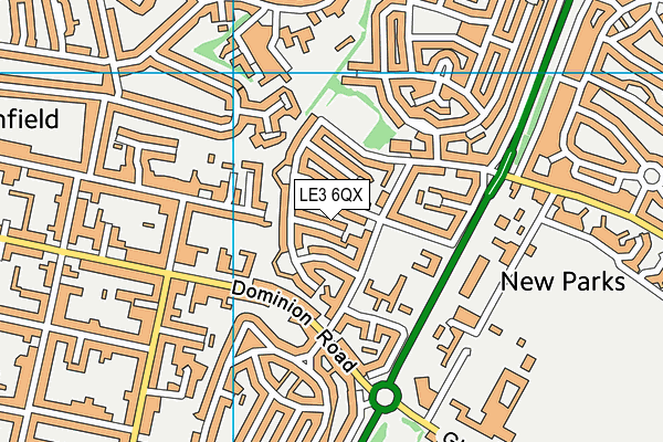 LE3 6QX map - OS VectorMap District (Ordnance Survey)