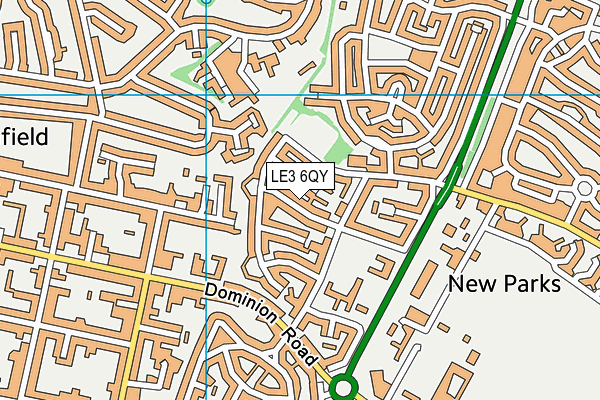 LE3 6QY map - OS VectorMap District (Ordnance Survey)