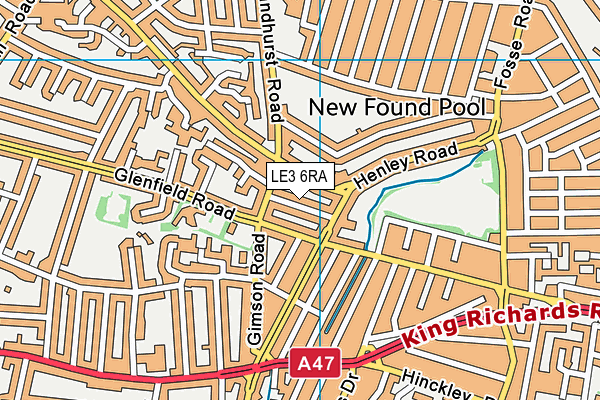 LE3 6RA map - OS VectorMap District (Ordnance Survey)