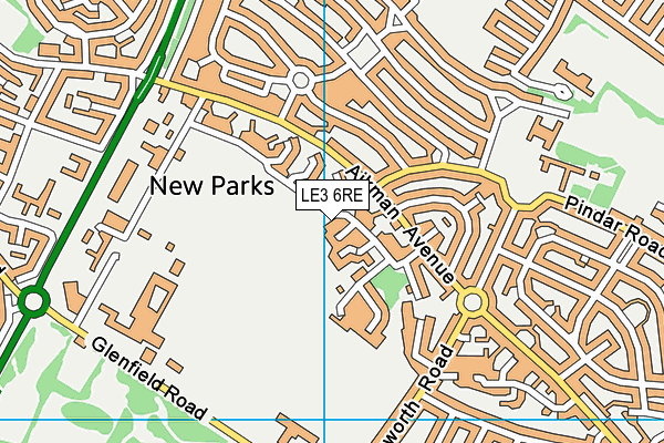 LE3 6RE map - OS VectorMap District (Ordnance Survey)