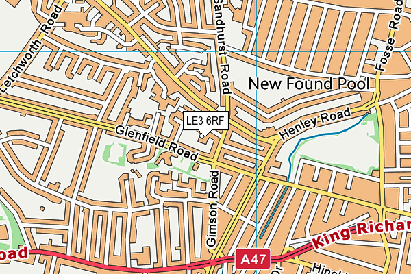 LE3 6RF map - OS VectorMap District (Ordnance Survey)