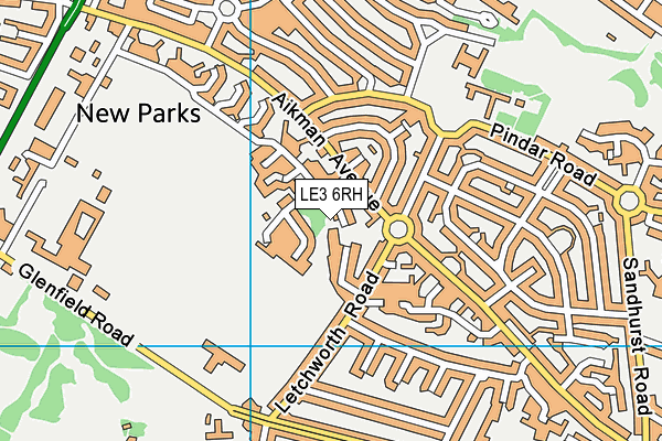 LE3 6RH map - OS VectorMap District (Ordnance Survey)