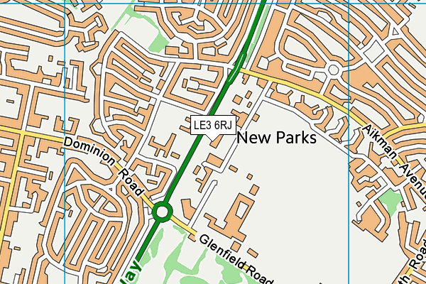 LE3 6RJ map - OS VectorMap District (Ordnance Survey)