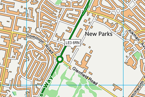 LE3 6RN map - OS VectorMap District (Ordnance Survey)