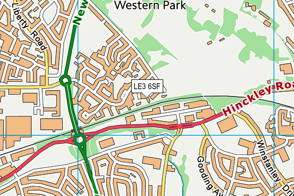 LE3 6SF map - OS VectorMap District (Ordnance Survey)