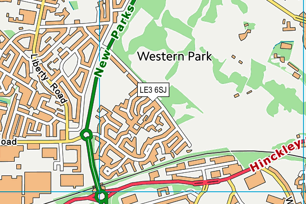 LE3 6SJ map - OS VectorMap District (Ordnance Survey)