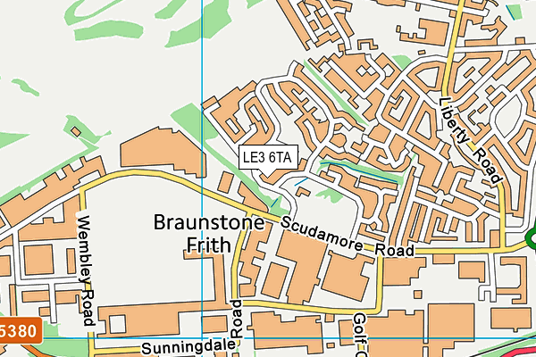 LE3 6TA map - OS VectorMap District (Ordnance Survey)