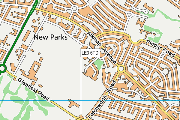 LE3 6TD map - OS VectorMap District (Ordnance Survey)